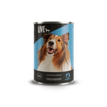 LIVE Dog Vådfoder Kylling 395g dåse